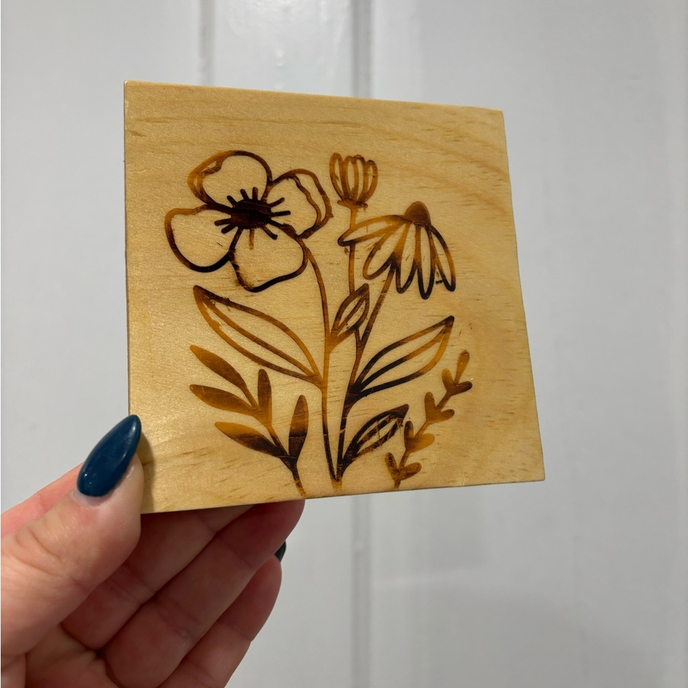 wooden coasters bouquet of flowers pack of 4
